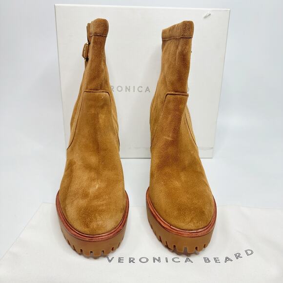 NWT Veronica Beard Hannigan Lug Sole Suede Hazelwood Buckle Boots Booties 11 - Picture 5 of 15